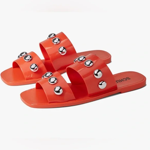 SCHUTZ Shoes Schutz Slide Sandals Lizzie Bright Orange Women